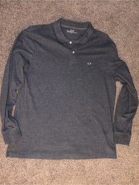 Vineyard Vines Men's Long-Sleeve Polo - Charcoal